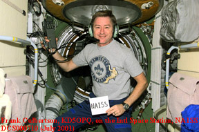 Photo of Frank Culbertson, KD5OPQ, on the International Space Station